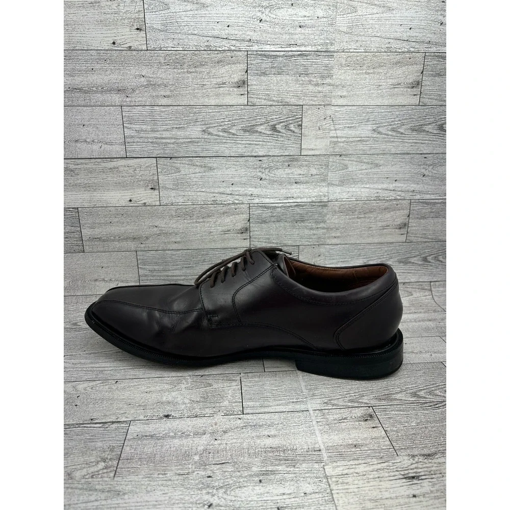 Rockport Men Size 11.5W Dark Brown Leather Bicycle Toe Oxford Dress Shoes K62536